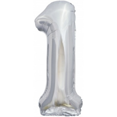Шар (34''/86 см) Цифра, 1 ЭКО, Серебро, 1 шт. в уп. Шар (34''/86 см) Цифра, 1 ЭКО, Серебро, 1 шт. в уп.