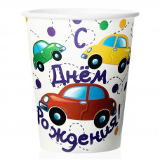 Стаканчики Машинки, 180мл, 6шт