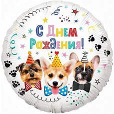 Шар (18''/46 см) Круг, Собачки, С Днем Рождения!, 1 шт. в уп. Шар (18''/46 см) Круг, Собачки, С Днем Рождения!, 1 шт. в уп.