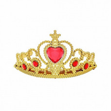 Корона пластиковая, Сердце, Золото/Красный, 16*7,5 см, 1 шт. Корона пластиковая, Сердце, Золото/Красный, 16*7,5 см, 1 шт.