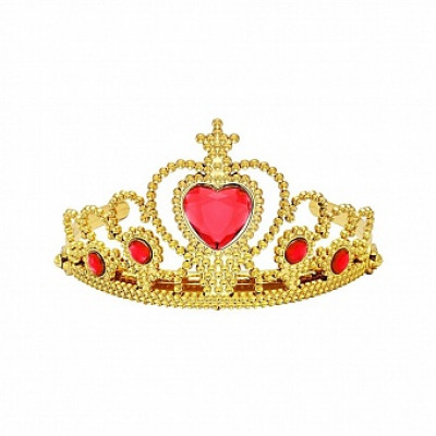 Корона пластиковая, Сердце, Золото/Красный, 16*7,5 см, 1 шт. Корона пластиковая, Сердце, Золото/Красный, 16*7,5 см, 1 шт.