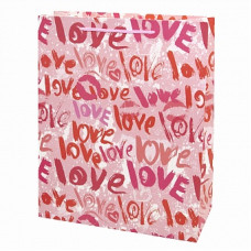 Пакет подарочный, Love (граффити), Розовый, с блестками, 32*26*12 см, 1 шт. Пакет подарочный, Love (граффити), Розовый, с блестками, 32*26*12 см, 1 шт.