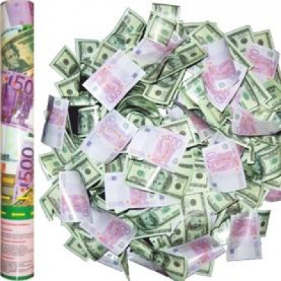 Пневмохлопушки HB Денежный дождь Доллар и Евро 40см Пневмохлопушки HB Денежный дождь Доллар и Евро 40см