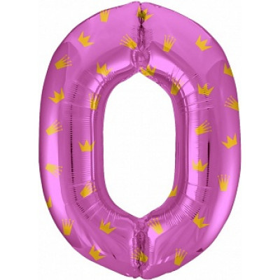 Шар (34''/86 см) Цифра, 0 Золотые короны, Розовый ЛИКВИДАЦИЯ Шар (34''/86 см) Цифра, 0 Золотые короны, Розовый ЛИКВИДАЦИЯ