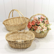 Корзина плетёная Овальная со складными ручками 32*26*11 (±5%)