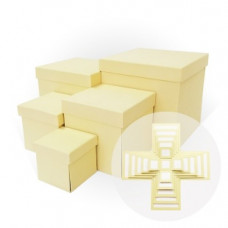 Набор коробок WOW - Сюрприз, Текстура рогожки, Слоновая кость, 21*21*21 см, 5 шт. в упак. Набор коробок WOW - Сюрприз, Текстура рогожки, Слоновая кость, 21*21*21 см, 5 шт. в упак.