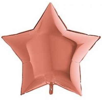 шар 100см. Звезда большая Металлик Rose Gold розовое золото