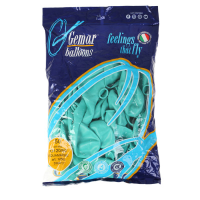 Упаковка 100шт. 10д. шары - Италия Gemar Turquoise (бирюзовый) 68 (G90)