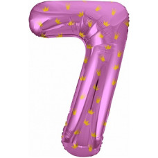 Шар (34''/86 см) Цифра, 7 Золотые короны, Розовый ЛИКВИДАЦИЯ Шар (34''/86 см) Цифра, 7 Золотые короны, Розовый ЛИКВИДАЦИЯ