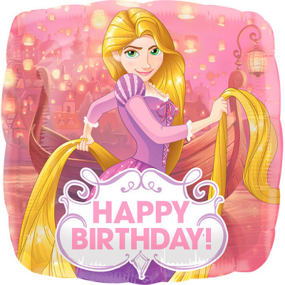 Шар квадрат 46 см. - Happy birthday Рапунцель Шар квадрат 46 см. - Happy birthday Рапунцель