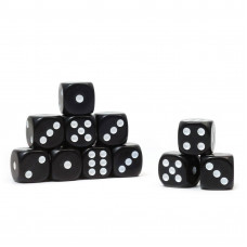 Кости игральные, 1.6 х 1.6 см черные Кости игральные, 1.6 х 1.6 см черные