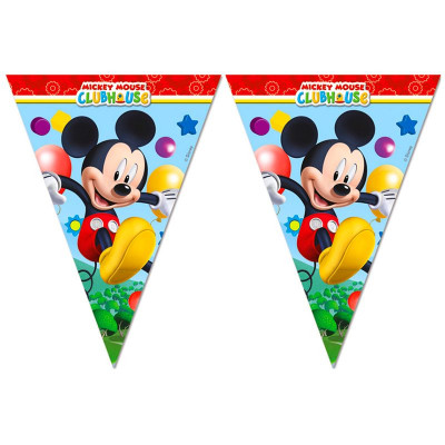 Гирлянда флажки - 230см. Игривый Микки Маус