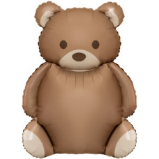 Шар (35''/89 см) Фигура, Мишка, Сатин, 1 шт. в уп.