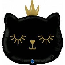 Шар фигура (26''/66 см) - Котенок Принцесса, Черный Шар фигура (26''/66 см) - Котенок Принцесса, Черный