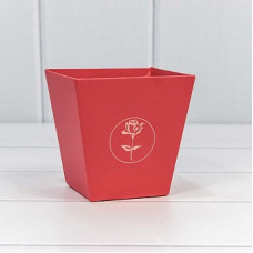 Коробка для цветов, Ваза, Тиснение Цветок, Красный, 10,7*10,6*7,2 см, 1 шт. Коробка для цветов, Ваза, Тиснение Цветок, Красный, 10,7*10,6*7,2 см, 1 шт.