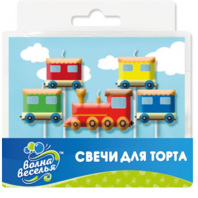 Свеча Фигура, Праздничный поезд, 6 см, 5 шт.
