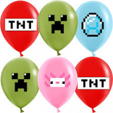 Шар (12"/30см) Пиксели, TNT, ассорти, пастель, 2 ст, 25шт.