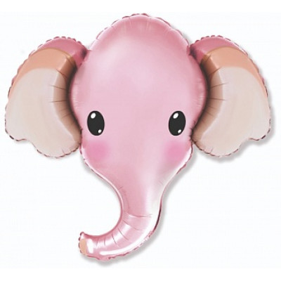 Шар (12''/30 см) Мини-фигура, Голова, Милый Слоник, Розовый, 1 шт. Шар (12''/30 см) Мини-фигура, Голова, Милый Слоник, Розовый, 1 шт.