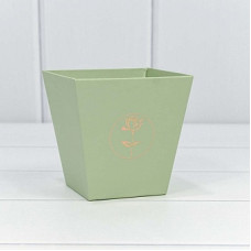 Коробка для цветов, Ваза, Тиснение Цветок, Зеленый, 10,7*10,6*7,2 см, 1 шт. Коробка для цветов, Ваза, Тиснение Цветок, Зеленый, 10,7*10,6*7,2 см, 1 шт.