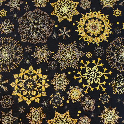 Бумага упаковочная НГ глянцевая «Золотые снежинки», 70 х 100 см Бумага упаковочная НГ глянцевая «Золотые снежинки», 70 х 100 см